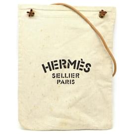 Hermès-Sac Aline GM Toile Chevron en cuir Hermes-Beige,Autre