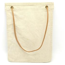 Hermès-Sac Aline GM Toile Chevron en cuir Hermes-Beige,Autre