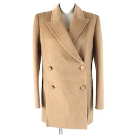 Fendi-Manteau en pois Fendi Camel FF Calligraphy pour femmes-Marron,Marron clair