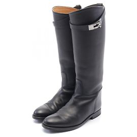 Botas de cuero Jumping Kelly de Hermès Negro