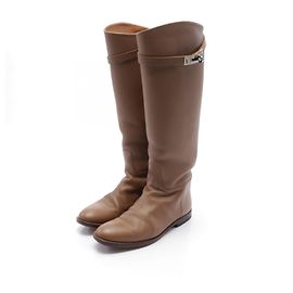 Hermès Hermes Jumping Kelly Leather Boots Brown