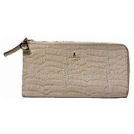 Lanvin en Bleu Croco Embossed Long Wallet Black Blue