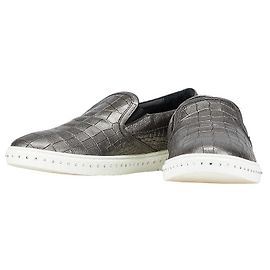 Jimmy Choo Leather GROVE Croc-embossed Rhinestone Slip-on Sneakers Other