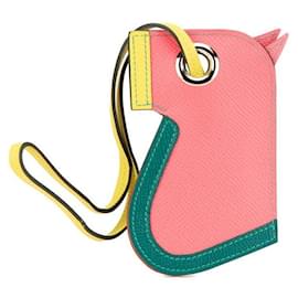 Hermès-Charm de sac à main en cuir Epsom Camaille de cheval Hermes Veau A Stamp (2017)-Rose