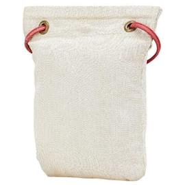 Hermès-Sac à main en coton et cuir Aline PM d'Hermès-Rouge,Beige
