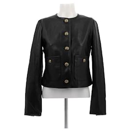 Veronica Beard Schwarze Lederjacke Schwarz