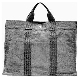 Hermès-Sac tote en toile Herline d'Hermès-Noir
