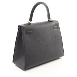 Hermès-Sac à main Hermes Kelly 25 Epsom-Noir