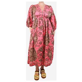 Zimmermann Vestido maxi estampado rosa e marrom - tamanho UK 12 Rosa