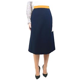Roksanda Dunkelblaue Crepe-Midirock - Größe UK 12 Blau