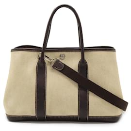 Hermès-Sac Toilash 2way Garden Party d'Hermès-Beige,Marron foncé