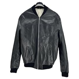 Autre Marque-Blouson en cuir noir-Black
