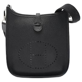 Hermès-Sac à bandoulière Hermes Evelyne TPM Taurillon Clemence-Noir