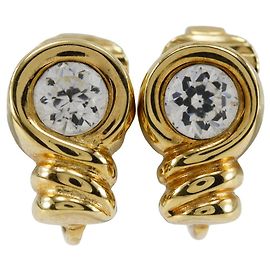 Vintage Dior vergoldete Ohrringe mit Strass Golden
