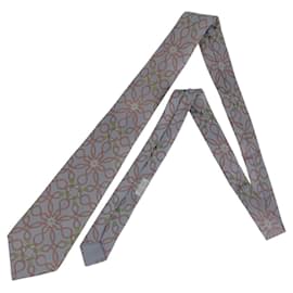 Hermès-Cravate en soie à motif intégral Hermes 304413-Gris