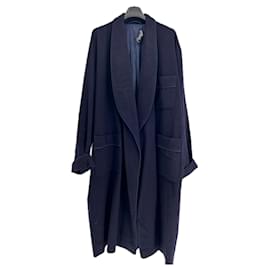 Christian Dior-Wool bathrobe-Navy blue