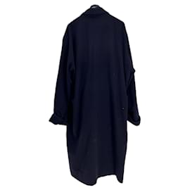 Christian Dior-Wool bathrobe-Navy blue