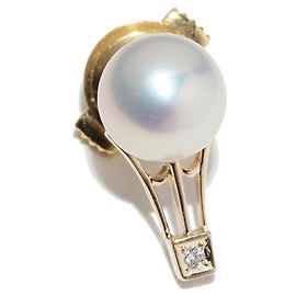 Spilla in perla Akoya e diamante K18YG di Tasaki D'oro