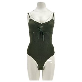 Rouje Khaki Bodysuit with Straps Khaki