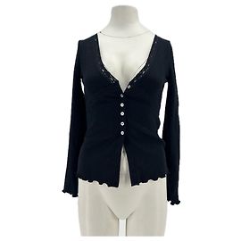 Rouje Schwarze Strickjacke 'Mireille' Schwarz