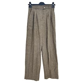 Rouje Khaki Wool Houndstooth Pants Khaki