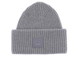 Acne Grau Wollmütze Grau