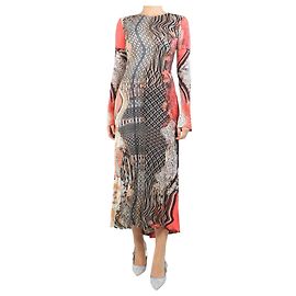 Marine Serre Robe maxi multicolore mélangée - taille UK 8 Multicolore