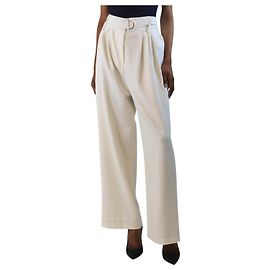 Tibi Off-White Gürtelweite Hosen - Größe UK 6 Weiß