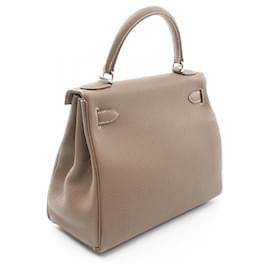 Hermès-Sac à main Hermes Kelly 28 Togo-Marron,Taupe