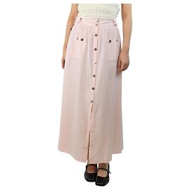 Melissa Odabash Falda de botones a rayas rosas - talla S Rosa