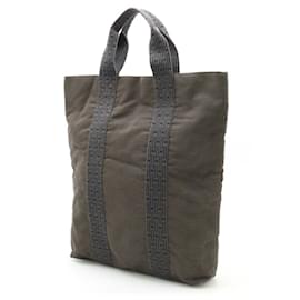 Hermès-Sac tote en toile Herline d'Hermès-Noir,Gris
