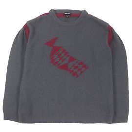 Giorgio Armani Cashmere-Seidenpullover mit schwarzem Etikett Grau Bordeaux