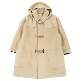Alfred Dunhill Dunhill Wool Toggle Button Checkered Duffel Coat Beige
