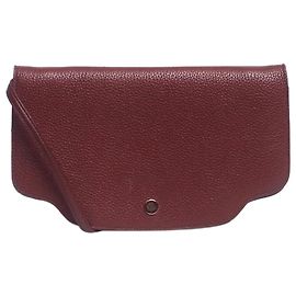Loro Piana Bolsa transversal de couro bordô Bordeaux