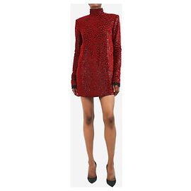 Philosophy Di Alberta Ferretti Rotes Pailletten-Minikleid aus Samt - Größe UK 8 Rot