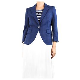 Veronica Beard Blue Dickie check jacket - size UK 8 Blue