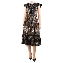 Ulla Johnson Vestido midi de encaje floral negro - talla UK 8 Negro