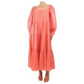 Ulla Johnson Robe midi imprimée zig-zag rose - taille UK 10 Rose
