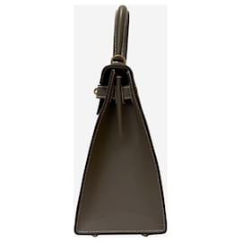 Hermès-Sac Kelly 28 Etoupe 2023 en cuir Epsom-Marron