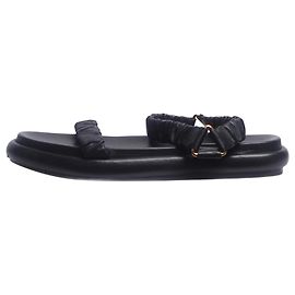 Khaite Black leather elasticated-strap sandals - size EU 40 Black