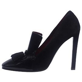Céline Pumps con nappine in vernice nera e suede - taglia EU 40 Nero