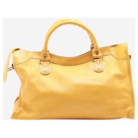 Balenciaga-Yellow Metallic Edge City 2way bag-Yellow