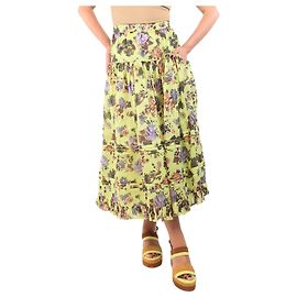 Ulla Johnson Jupe midi florale Eugenie vert lime - taille UK 8 Vert