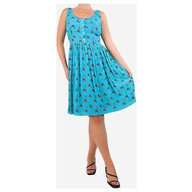 Prada Vestido sin mangas estampado floral turquesa - talla UK 8 Verde
