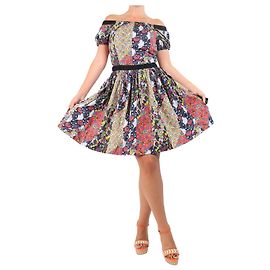Prada Mehrfarbiges Off-Shoulder-Kleid - Größe UK 8 Mehrfarben