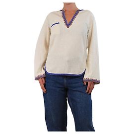 Isabel Marant Etoile Cremefarbene bestickte Bluse - Größe UK 10 Roh
