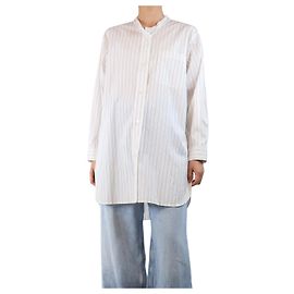 Autre Marque Camicia lunga a righe bianche - taglia UK 10 Bianco