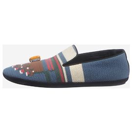 Loewe Chaussons en tissu bleu et marron - taille EU 40 (UK 7) Bleu