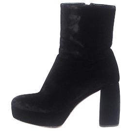 Miu Miu Schwarze Samt-Stiefeletten - Größe EU 38 Schwarz