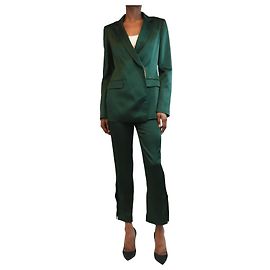Christopher Kane Ensemble de costume en satin-crêpe émeraude - taille UK 6 Vert